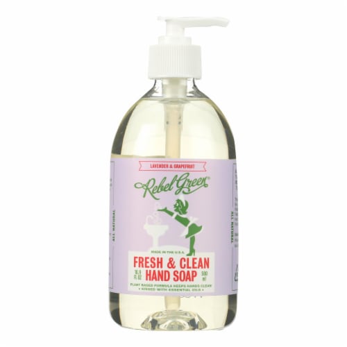 Rebel Green Fresh & Clean Lavender & Grapefruit Hand Soap Perspective: front