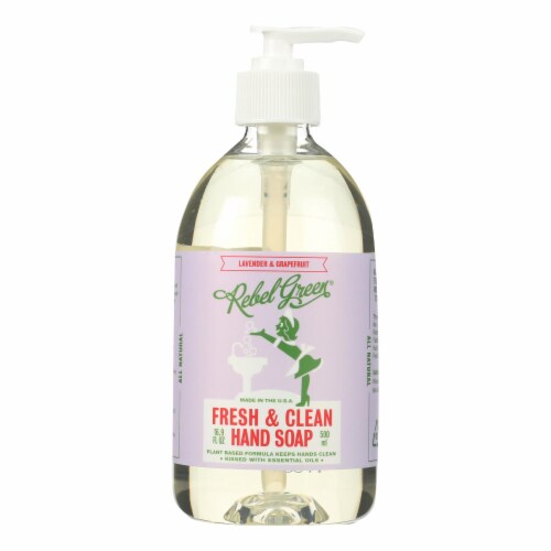 Rebel Green Fresh & Clean Lavender & Grapefruit Hand Soap Perspective: front