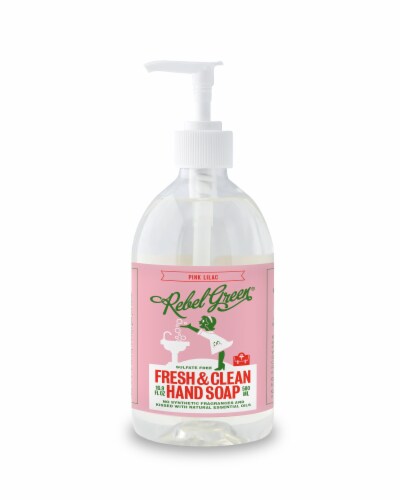 Rebel Green Fresh and Clean Liquid Hand Soap - Pink Lilac Perspective: front