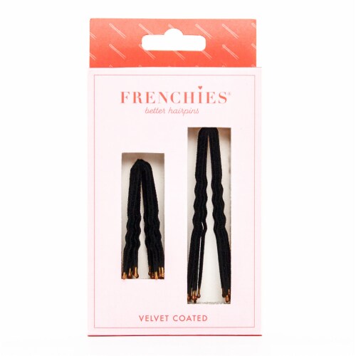 No-Slip Frenchies Black Velvet Hairpins - 20 Pins Perspective: front