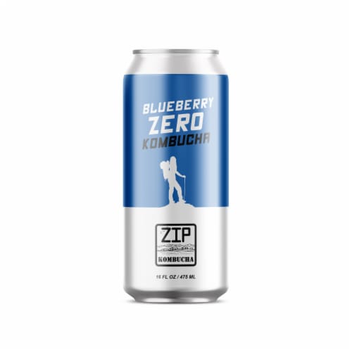 Zip Kombucha Blueberry Zero Kombucha Perspective: front