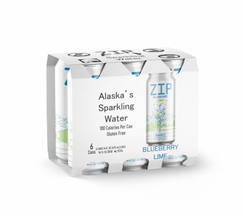ZIP Alaska's Sparkling Water Blueberry Lime Perspective: front