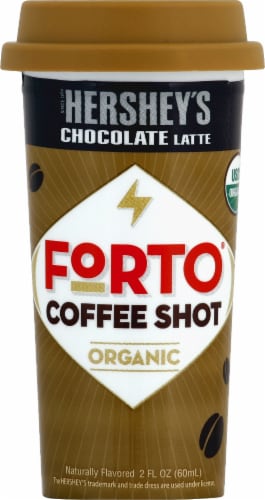 Forto Organic Hershey Chocolate Coffee Energy To Go Energy Shot Perspective: front