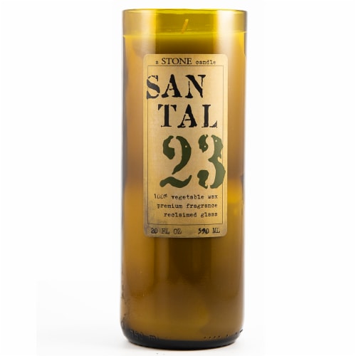 Stone Candles Reclaimed Bottle Santal 23 Perspective: front