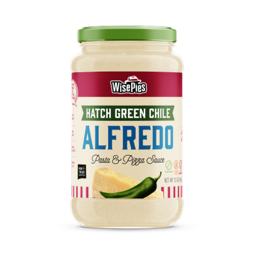 WisePies® Hatch Green Chile Alfredo Pasta & Pizza Sauce Perspective: front
