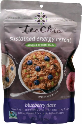 TeeChia  Sustained Energy Cereal   Blueberry Date Perspective: front