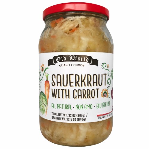 Old World Sauerkraut with Carrot Perspective: front