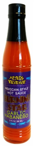 Old World Aztec's Revenge Burning Star Garlic Habanero Hot Sauce Perspective: front