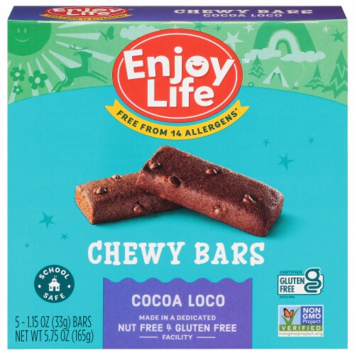 Enjoy Life Cocoa Loco Soft Baked Chewy Gluten Free Granola Bars Perspective: front
