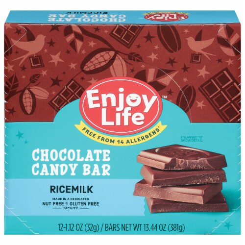 Enjoy Life Gluten Free Chocolate Ricemilk Bar Perspective: front