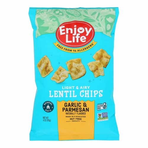 Enjoy Life® Garlic & Parmesan Light & Airy Lentil Chips Perspective: front