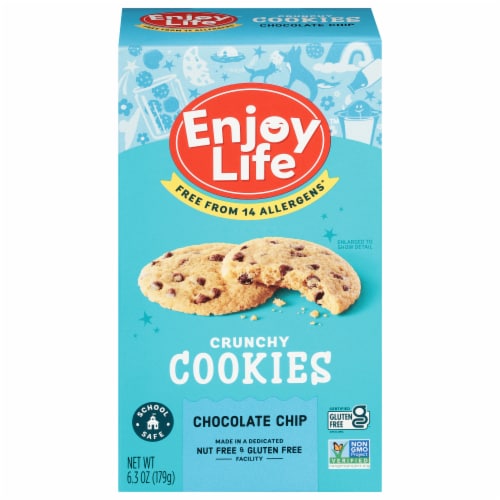 Enjoy Life™ Crunchy Chocolate Chip Cookies Perspective: front