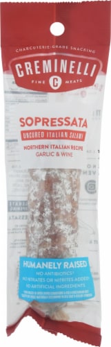 Creminelli Fine Meats® Garlic & Wine Sopressata Salami Perspective: front