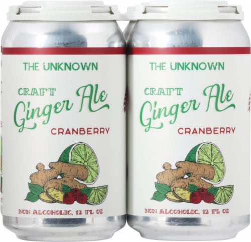 The Unknown Brewing Co. Craft Cranberry Ginger Ale Perspective: front