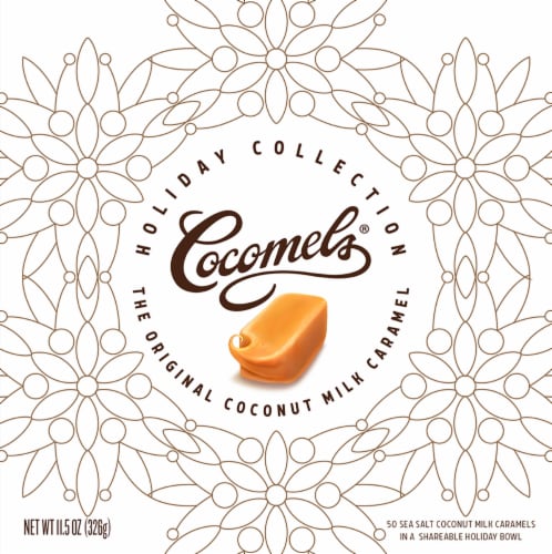 Cocomels® Holiday Collection Sea Salt Coconut Milk Caramels Perspective: front