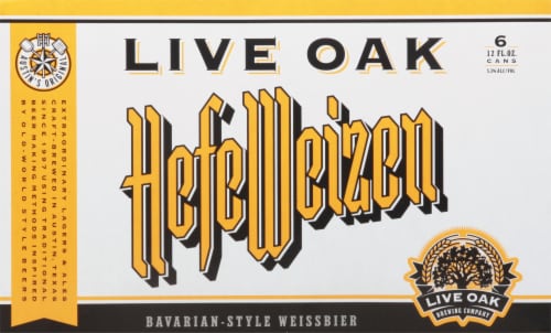 Live Oak Brewing Company Hefeweizen Bavarian-Style Weissbier Beer Perspective: front