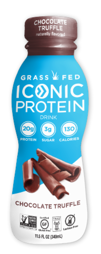 Iconic Protein Chocolate Truffle Grass-Fed Protein Drink Perspective: front