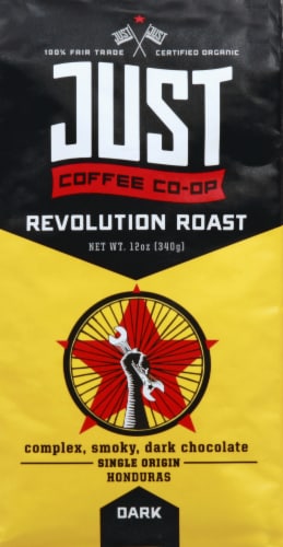 Just Coffee Co-op Revolution Dark Roast Organic Coffee Perspective: front