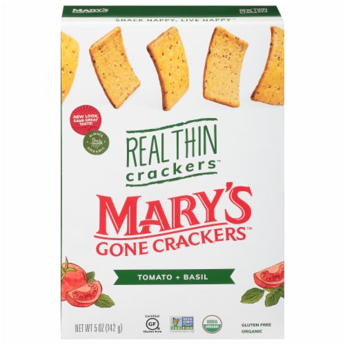 Mary's Gone Crackers™ Tomato + Basil Real Thin Crackers Perspective: front
