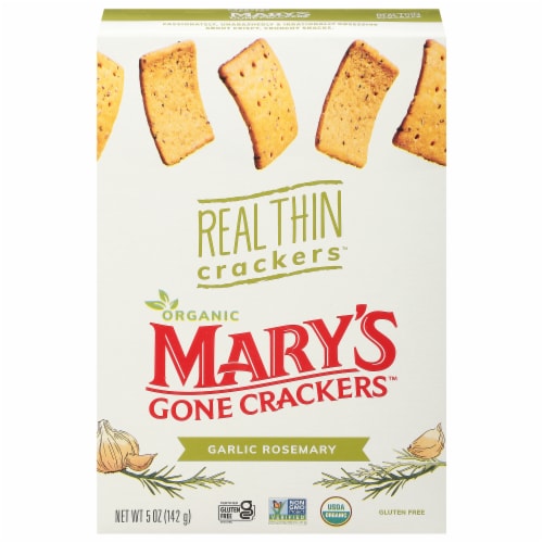 Mary's Gone Crackers™ Gluten Free Organic Garlic Rosemary Real Thin Crackers Perspective: front