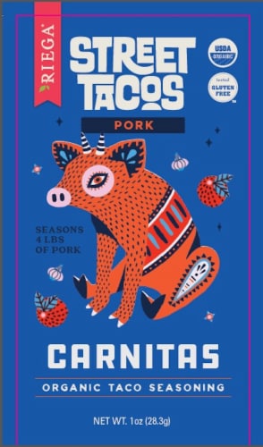 Riega® Pork Carnitas Organic Street Taco Seasoning Perspective: front