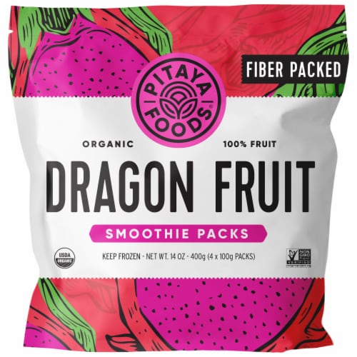 Pitaya Foods® Organic Dragon Fruit Smoothie Packs Perspective: front