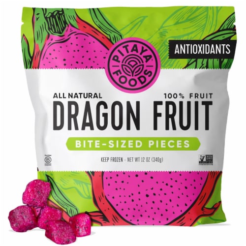 Pitaya Foods Organic Dragon Fruit Snack-Sized Pieces 12 oz Perspective: front