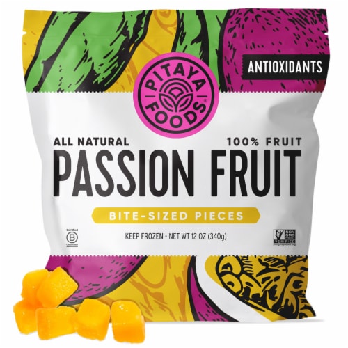 Pitaya Foods® Passion Fruit Bite-Sized Pieces Perspective: front