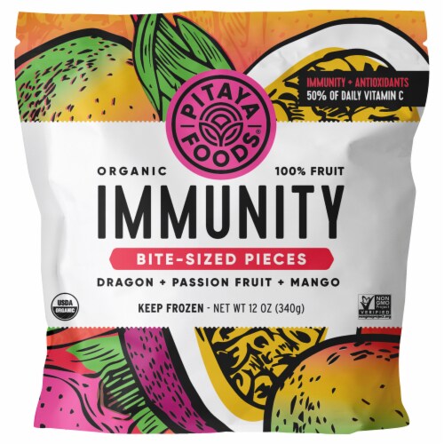 Pitaya Foods® Organic Tropical Frozen Fruit Immunity Blend Perspective: front