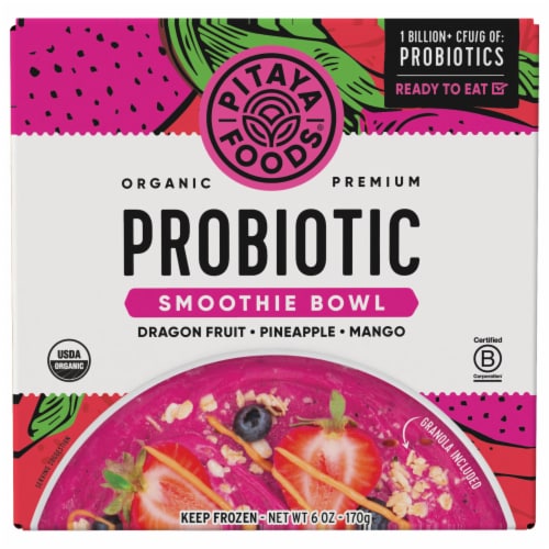 Pitaya Foods® Organic Dragon Fruit Probiotic Smoothie Bowl Perspective: front