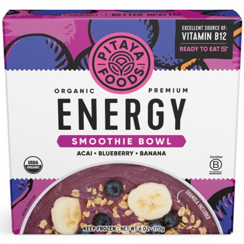 Pitaya Foods® Organic Acai Energy Smoothie Bowl Perspective: front