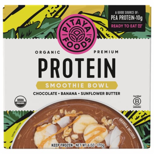 Pitaya Foods® Organic Chocolate Protein Smoothie Bowl Perspective: front