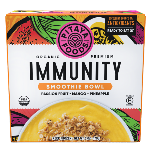 Pitaya Foods® Organic Immunity Smoothie Bowl - Passion Fruit Perspective: front