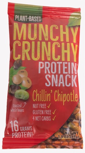 Munchy Crunchy Protein Snack Chillin' Chipotle Toasted Whole Bean Snack Perspective: front