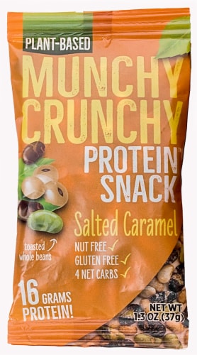 Munchy Crunchy Protein Snack Salted Caramel Toasted Whole Bean Snack Perspective: front