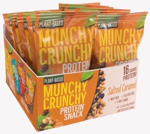 Munchy Crunchy Protein Snack Salted Caramel Trail Mix Perspective: front