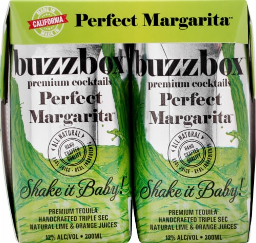 buzzbox Premium Perfect Margarita Ready to Drink Cocktail Perspective: front