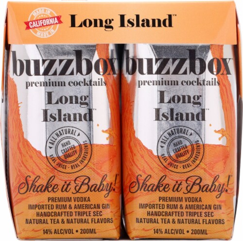 buzzbox Premium Long Island Ready to Drink Cocktail Perspective: front