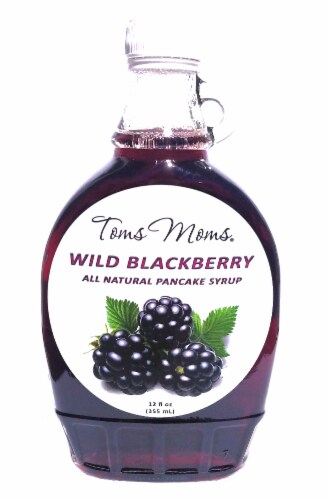 Toms Moms Wild Blackberry Pancake Syrup Perspective: front