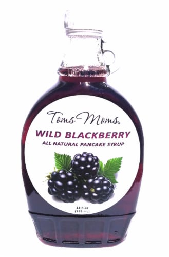 Toms Moms Wild Blackberry Pancake Syrup Perspective: front