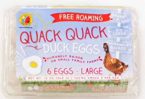 Dutch Farms Free Roaming Large White Duck Eggs Perspective: front