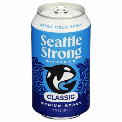 Seattle Strong® Classic Nitro Bright Brew Coffee Can Perspective: front