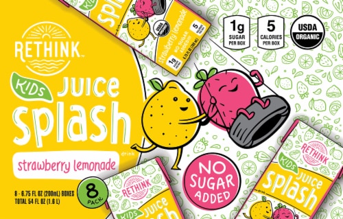 Rethink Kids Strawberry Lemonade Juice Drink Perspective: front