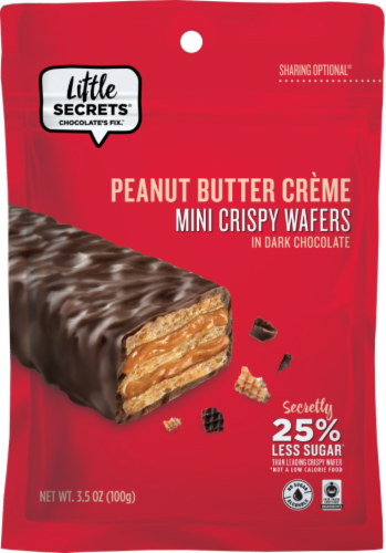 Little Secrets® Dark Chocolate Peanut Butter Mini Crispy Wafers Perspective: front