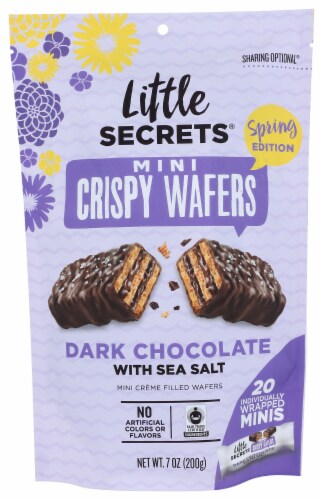 Little Secrets® Dark Chocolate with Sea Salt Mini Crispy Wafers Perspective: front