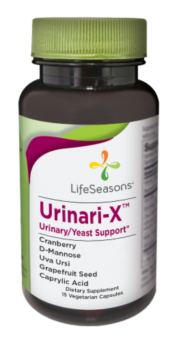 Life Seasons Urinari-X Urinary and Yeast Support Vegetarian Capsules Perspective: front