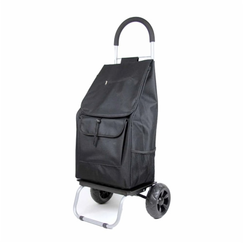 dbest products Shopping Trolley Dolley Beverage Holder 15 x13 x38  Black 01517 Perspective: front