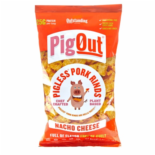 PigOut® Nacho Cheese Pigless® Pork Rinds Perspective: front