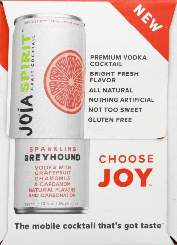 Joia Sparkling Greyhound Premium Vodka Cocktail Perspective: front