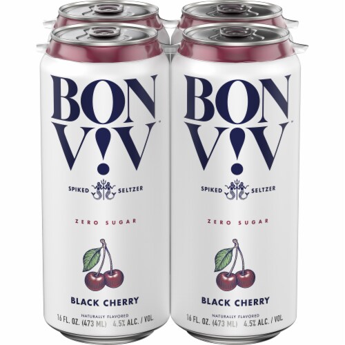 Bon & Viv Black Cherry Rosemary Spiked Seltzer Perspective: front